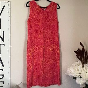 100% rayon floral pink and yellow sun dress